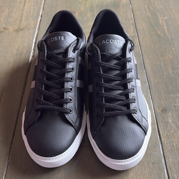 Lacoste “Grad Vulc 120” Mens Black Leather Sneakers - Picture 2 of 6